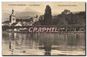 Old Postcard Evian Les Bains Vue Generale View Jack Lake Leman