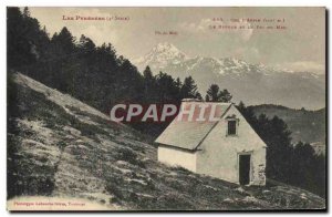 Postcard Old Mountain Pyrenees Col d & # 39Aspin The shelter Pic du Midi