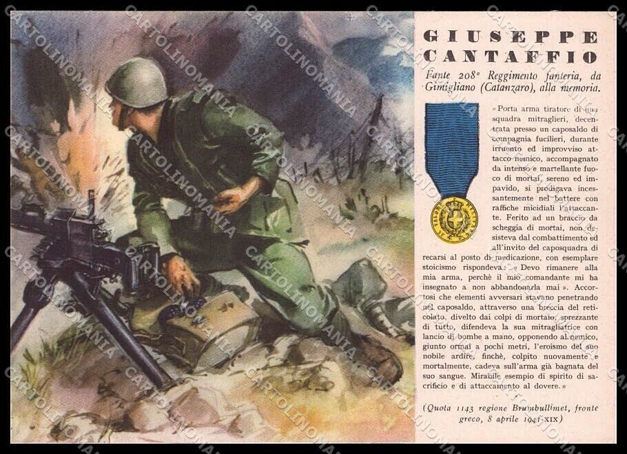 WWII WW2 Italian Propaganda Medaglie d'Oro Cantaffio Greece FG