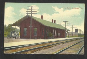 RAVENNA OHIO ERIE RAILROAD DEPOT TRAIN STATION VINTAGE OPSTCARD