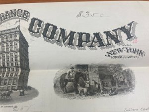 Antique 1885 Home Insurance Company of New York Warsaw Indiana Contract