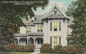 VINTAGE POSTCARD SUMMER WHITE HOUSE OF PRESIDENT TRUMAN, INDEPENDENCE, MISSOURI