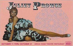 Nevada Reno Nugget Casino Juliet Prowse Circus Room Theatre