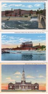 ME   WATERVILLE   3 diff POSTCARDS postcard