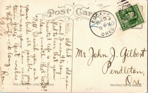 Italian Rose Garden Depot Park Eugene Oregon WOB Antique Postcard 1c Stamp Pm  