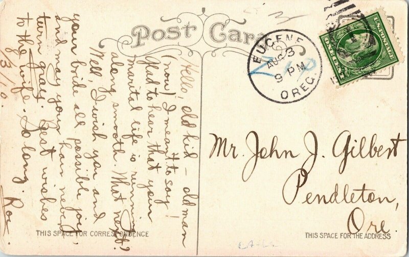 Italian Rose Garden Depot Park Eugene Oregon WOB Antique Postcard 1c Stamp Pm  