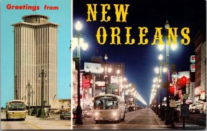 Vtg New Orleans LA Canal Street View Internation Trade Mart 1960s Postcard