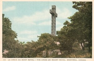 Vintage Postcard La Croix Du Mont Royal The Cross on Mount Royal Montreal Canada