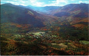 Keene Valley NY Aerial View Adirondacks Mountains Autumn Foliage Vintage KB7