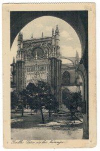 Postcard Spain 1930 Seville Cathedral Church Architecture Oranges Park Garden