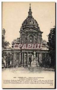 Old Postcard Church Paris Sorbonne