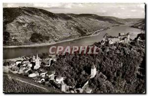 Old Postcard Bacharach am Rhein mit Blick auf Burg Stahleck