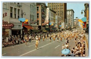 1957 Main Street Downtown Cotton Carnival Parade Memphis Tennessee TN Postcard