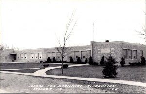 Real Photo Postcard School For Christian Instruction in Sheldon, Iowa