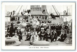 c1910's Life In The Navy After Dinner WWI US Navy Ship Sailors Antique Postcard