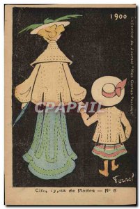 Old Postcard Fantasy Illustrator Woman Kids Fashion 1900