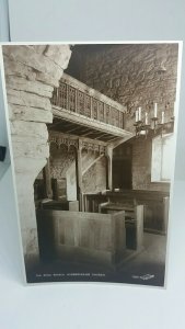 Antique Vintage Rp Postcard The Rood Screen Hubberholme Church Real Photo