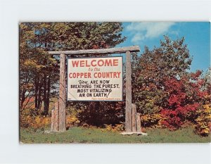 Postcard Welcome to the Copper Country Keweenaw County Upper Peninsula Michigan