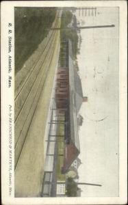 Atlantic MA RR Train Station Depot c1910 Postcard