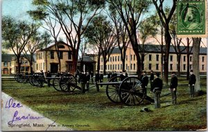 USA Springfield Massachusetts View In Armory Grounds Military Postcard 09.67