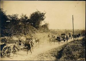 WWI German Artillery at Western Front takes New Position (1918) BUFA Large RP