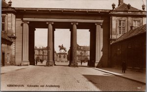 Denmark Kjøbenhavn Kolonnaden ved Amalienborg Copenhagen Vintage RPPC C023