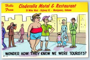 1940 Montgomery Alabama AL Postcard Hello Cinderella Motel Restaurant Wonder How