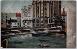 1907 Bacure Bridge Grand Avenue Milwaukee Wisconsin WI Posted Postcard