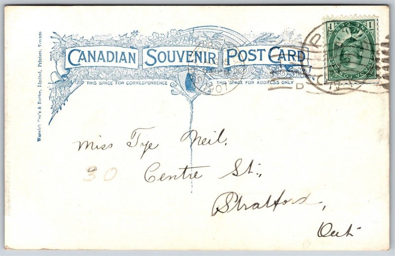 Postcard Paris Ontario c1907 King's Ward Park by J. S. Brown & Sons Warwick