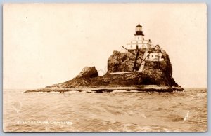 K41/ Tillamook Lighthouse Cannon Beach Oregon RPPC Postcard c1910 215