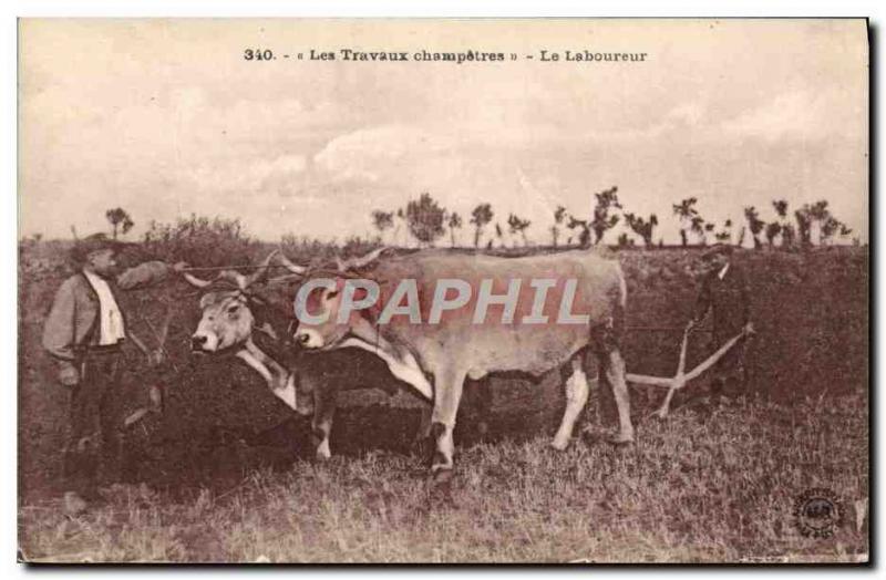 Old Postcard Hitch Work champetres The plowman