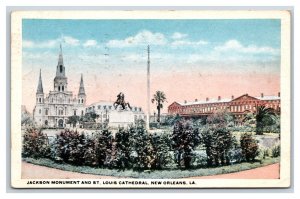 Jackson Civil War Statue New Orleans Louisiana LA WB Postcard Y8