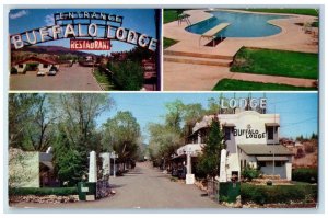 1960 Multiview, Buffalo Lodge and Inn, Colorado Springs CO Vintage Postcard