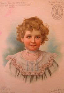 1800s Singer Sewing Machine Costumes Number 4 Victorian Trade Card