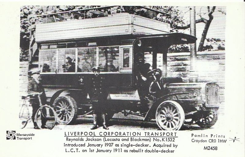 Transport Postcard - Bus - Reynolds Jackson No.K1532 - Introduced Jan 1907 U740