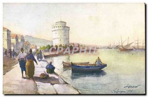 Old Postcard Thessaloniki The White Tower