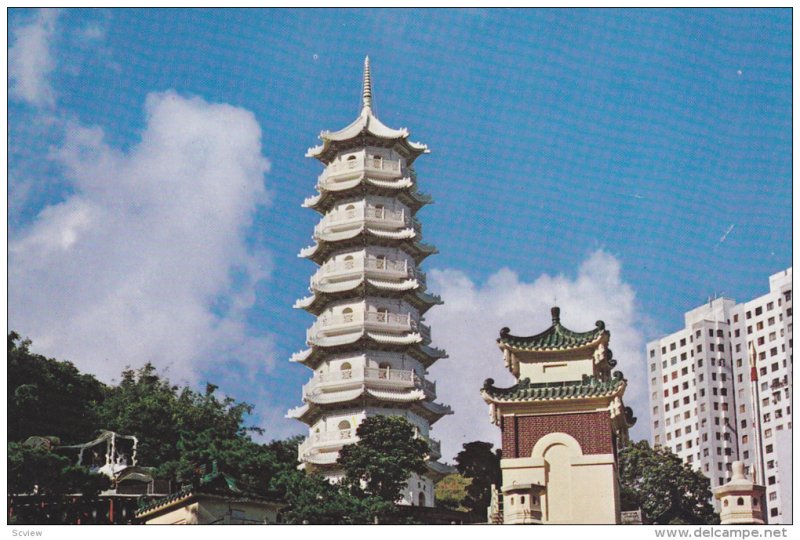 Seven Story Pagoda, Tiger Gardens, Hong Kong, China, 50-70´s