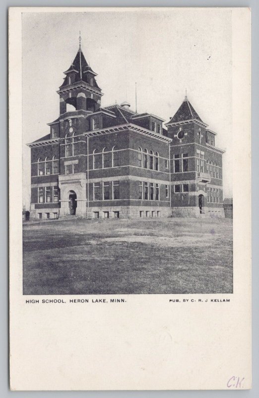 Heron Lake Minnesota~High School~Vintage Postcard 