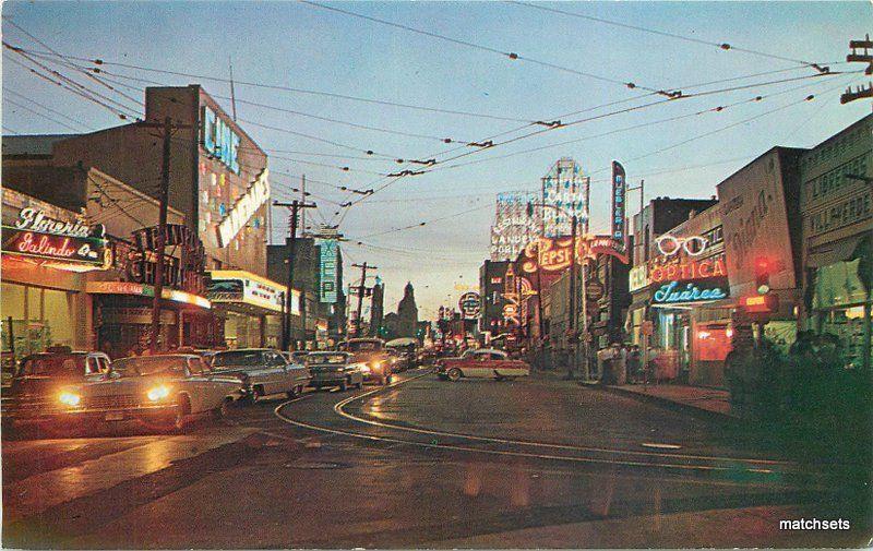 1950s Night Neon Ciudad Juarez Mexico Night Neon September postcard 8801
