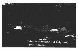 Kansas Oberlin City Park Interior View 1965 Real Photo