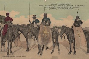 African Military Warrior Dakar Antique Postcard