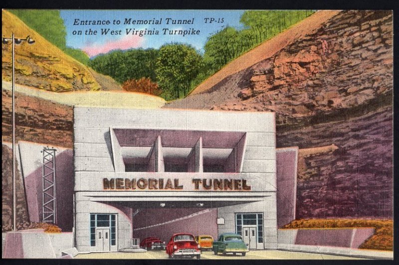 West Virginia Entrance to Memorial Tunnel on the West Virginia Turnpike - LINEN