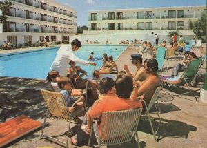 Hotel Puchat San Antonio Waiter Hostal Swimming Pool Postcard