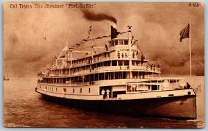 Vtg California Transportation Fort Sutter Passenger Steamer Riverboat Postcard