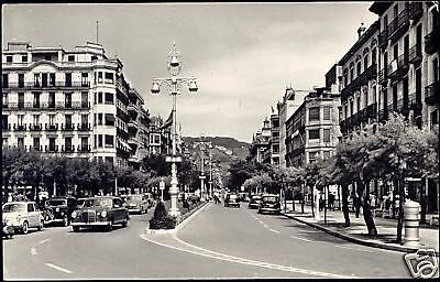 spain, SAN SEBASTIAN, Avenida de España, Car 1962 RPPC 