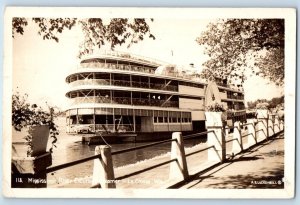 La Crosse Wisconsin WI Postcard RPPC Photo Mississippi River Excursion Steamer