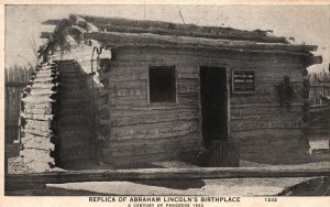 Vintage Postcard 1920's Replica Of Abraham Lincoln's Birthplace Chicago Illinois