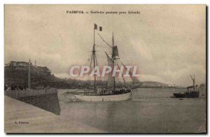 Old Postcard Boat fishing Paimpol Schooner leaving for & # 39Islande