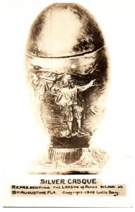 Silver Casque representing the landing of Ponce de Leon Florida Postcard