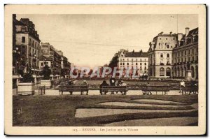 Old Postcard Rennes Gardens on the Vilaine